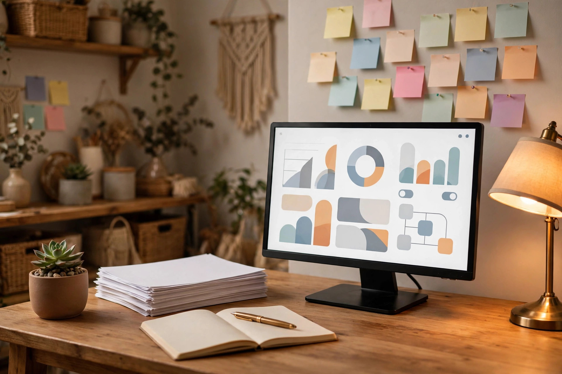 Email automation dashboard for a digital product shop on a desktop monitor — email list for digital products workflow