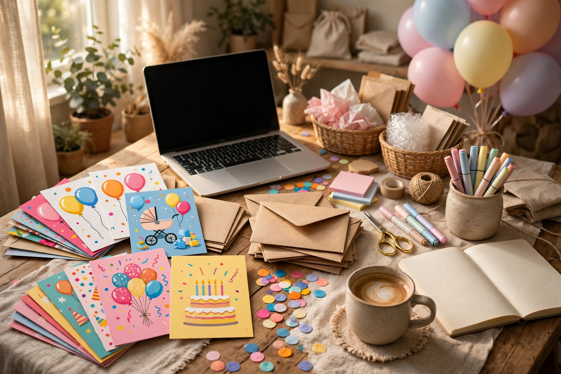 Digital invitation template bundle with matching cards and envelopes